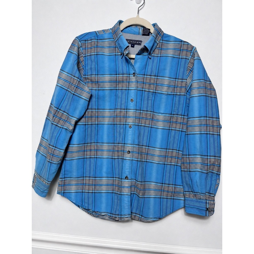 ROPER Womens Blue Plaid Shirt (Med) Cotton Rodeo Cowgirl Horses Equestrian Ranch